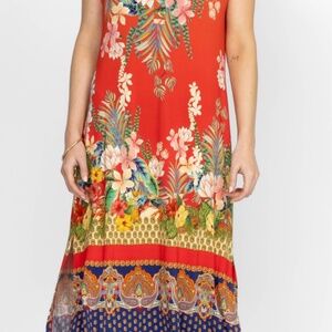 Johnny Was Rapsodia Maxi Henley Dress SZ L MSRP $210